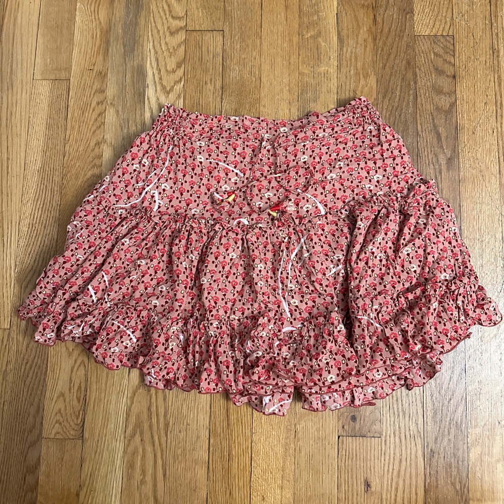 Poupette St. Barth Pink Floral Mini Skirt